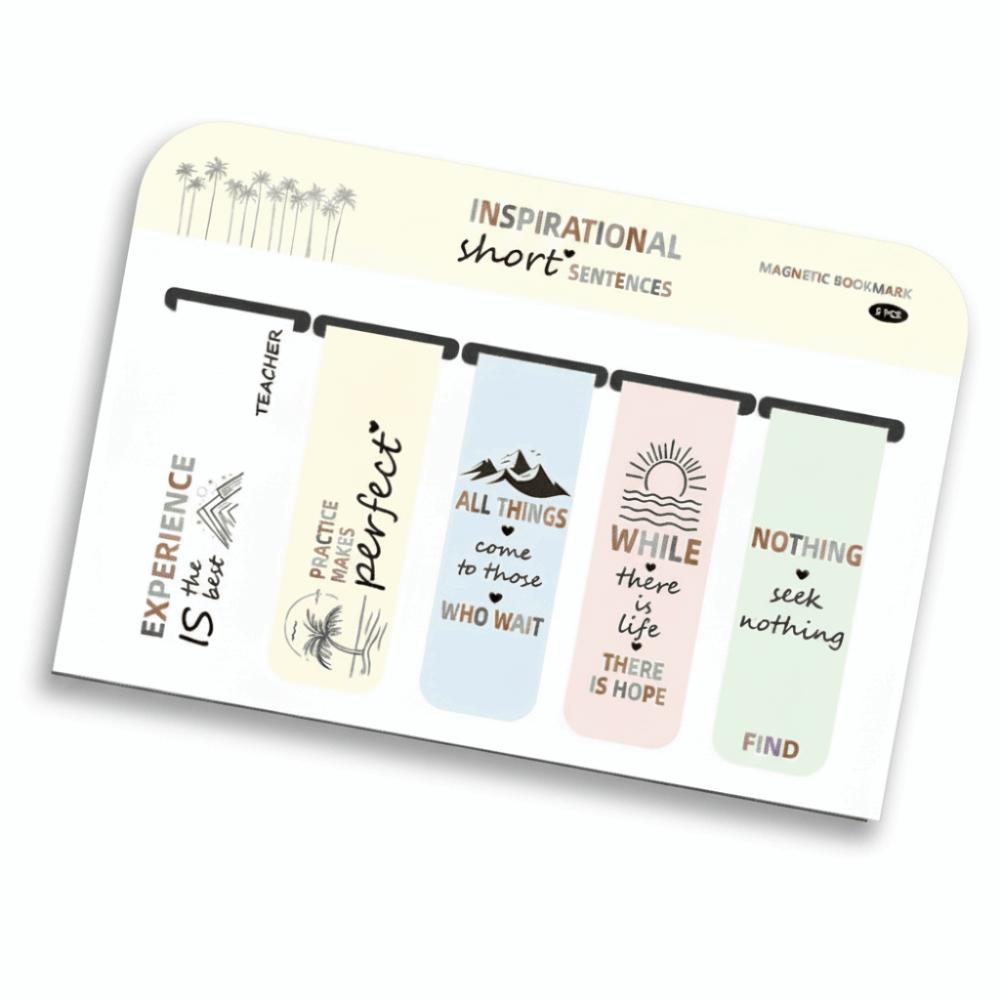 5 Pcs/Set Flower Pattern Annotated Bookmarks for Reading, Annotation, and Gift