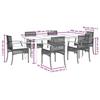 VidaXL Ensemble à Manger de Jardin avec Coussins 7pcs, Table et Chaise de Terrasse, Meubles de Patio, Mobilier d'Extérieur, 3213608