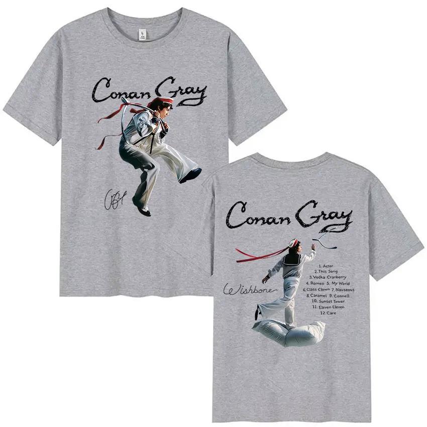 Мужская футболка Conan Gray Wishbone World Tour Винтажная Высококачественная Модная футболка Мужская Хлопковая футболка с коротким рукавом