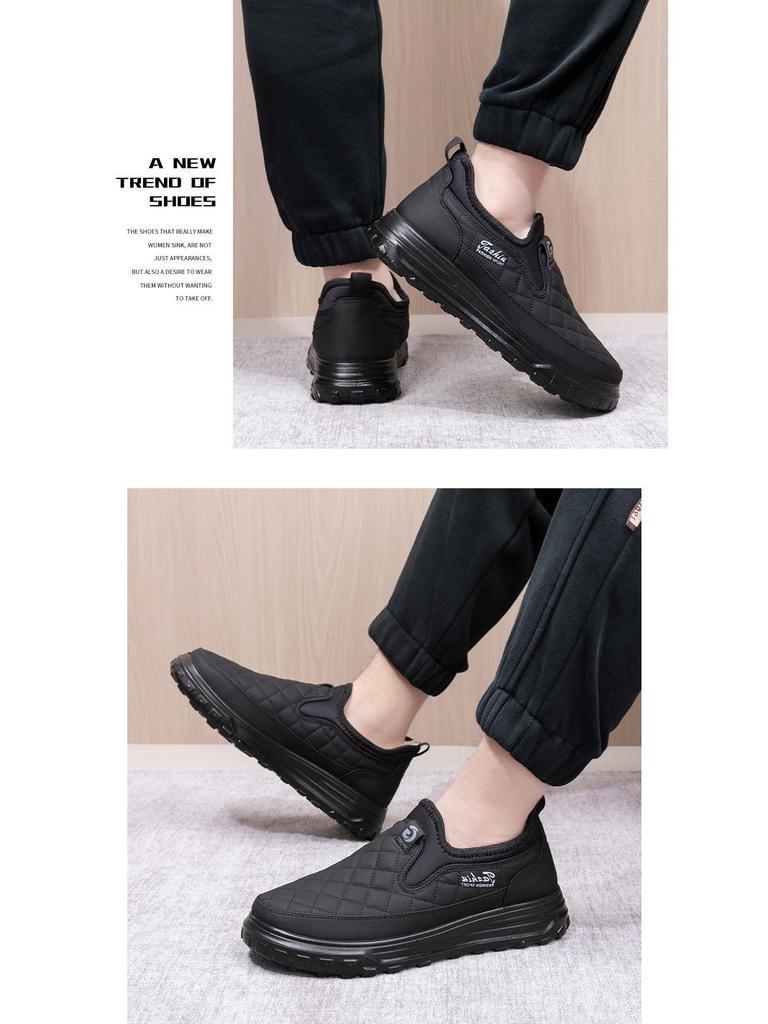 Men's Winter Snow Boots - Warm, Waterproof, Non-slip, Velvet-lined Wool Comfort for Middle-aged & Elderly