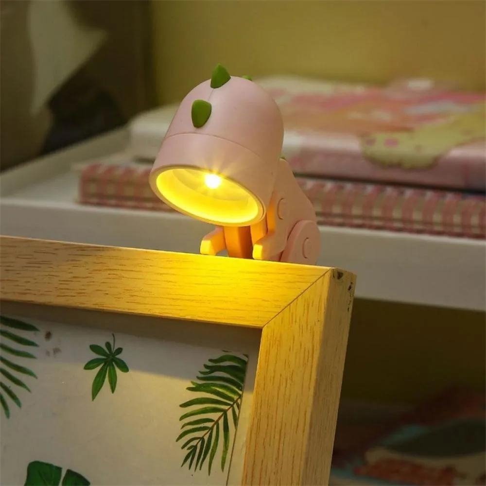 1pc Mini Cute Cartoon Pet Table Lamp Folding Dimmiable Adjustable Angle AAA Battery Powered LED Night Light Eye Protection Lamp