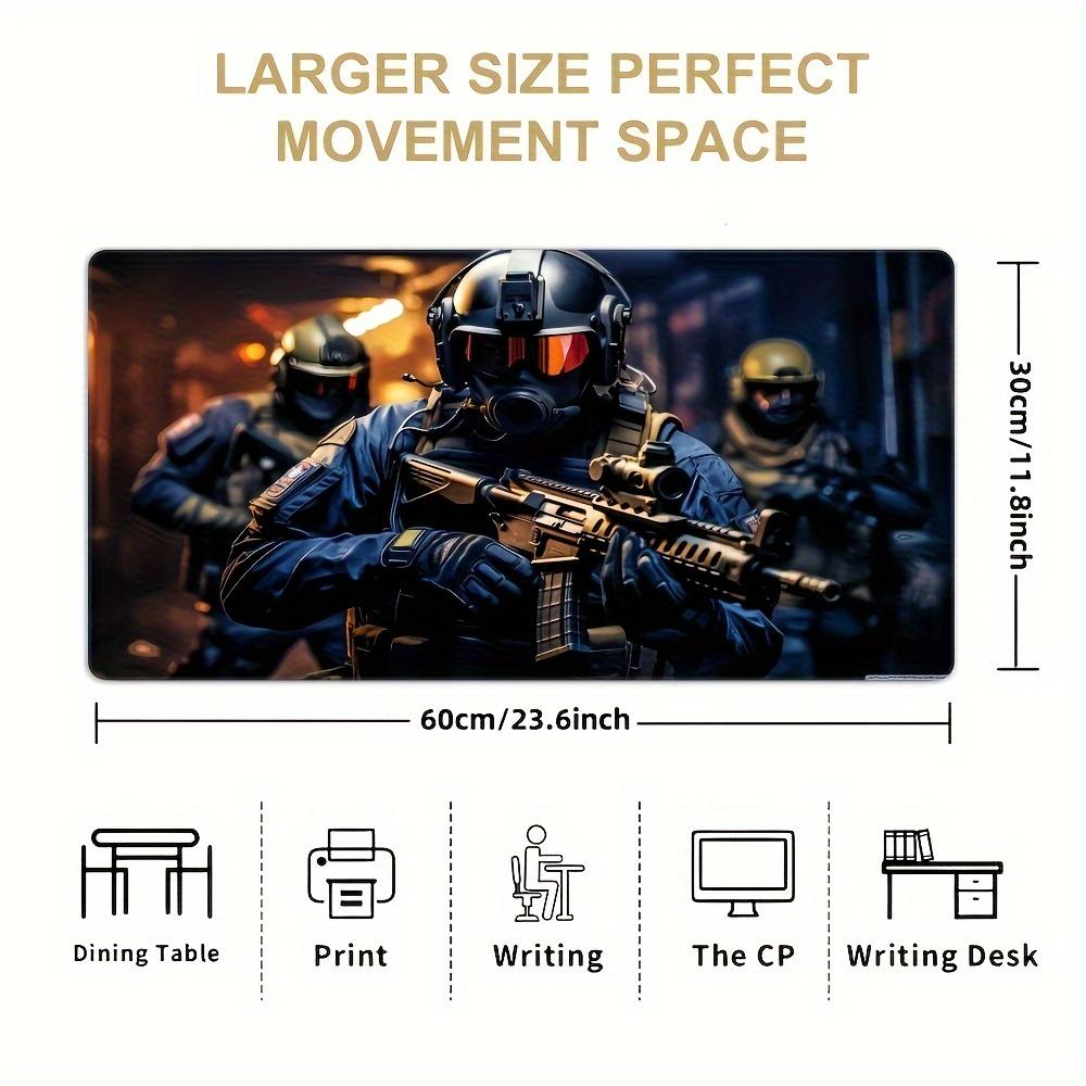 Large Gaming Soldier Pattern Large Graphic Desktop Mouse Pad Non-Slip Desk Pad for Office PC Laptop Gaming for Desk Accessory
