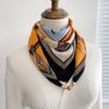 Cotton Linen Square Scarf With Magnetic Clasp Women Lightweight Winter Neck Warmer Fashionable Triangle Wrap