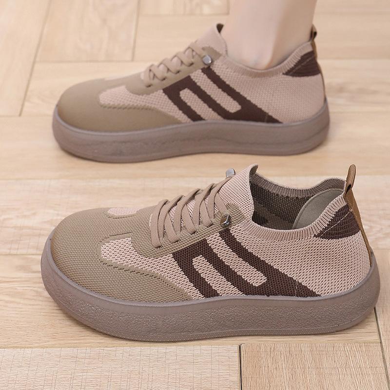 Женская обувь весна и осень новая ретро немецкие тренировочные туфли дышащая на одной педали повседневная обувь для мамы шнуровка универсальная женская спортивная обувь