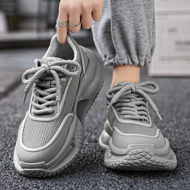 Модные кроссовки мужские летние на толстой подошве увеличивающие рост беговые кроссовки сетчатые дышащие легкие сетчатые туфли zapatillas deportivas hombres