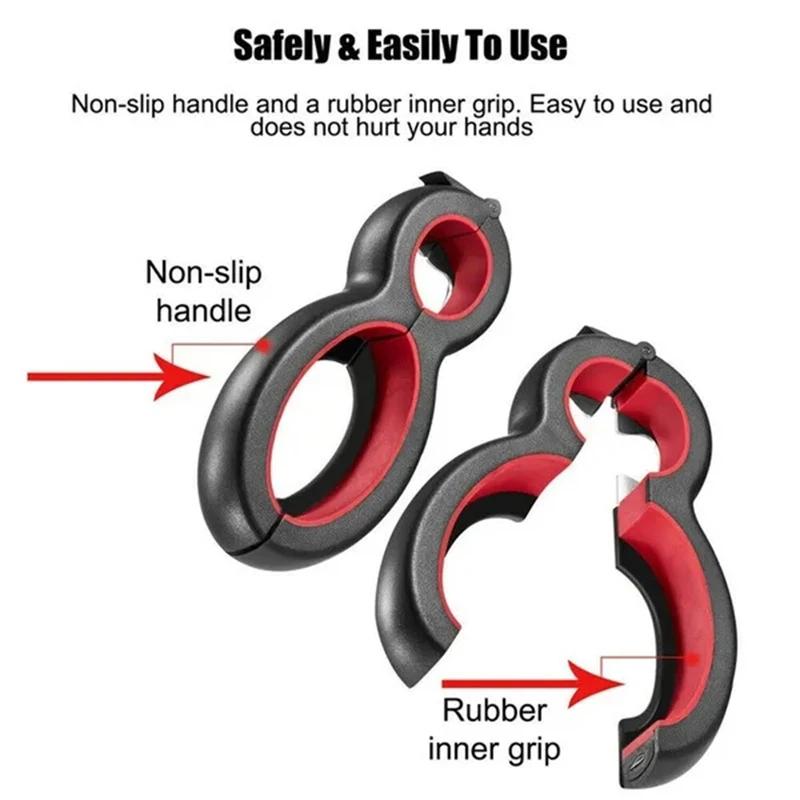 Multifunctional 6 in 1 Can Opener Simple Beer Bottle Opener Jar Gripper Can Beer Lid Twist Off Opener