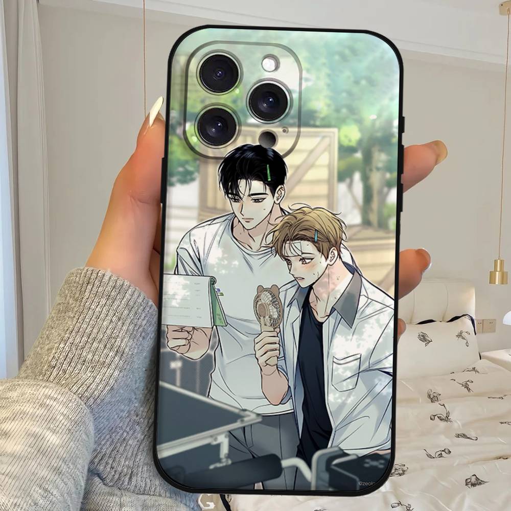 Korean Comics Summer Black Phone Case That Fits For IPhone 17,16,15,11,13,14 Pro Max,Plus,X,Xr,Xs Max,13Mini