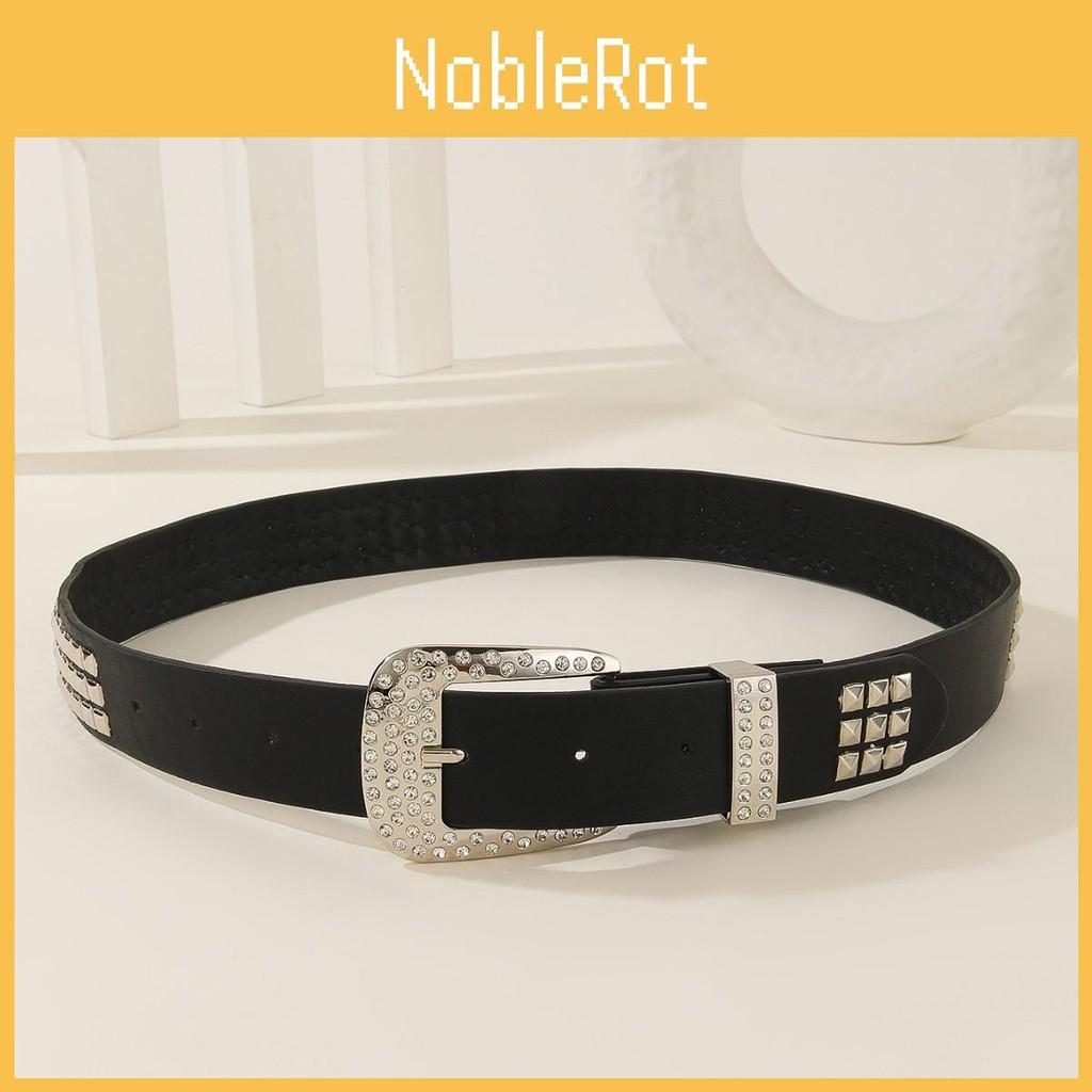 Fashion Rivet And Rhinestone Decoration Women Casual Wide Belt Daily For