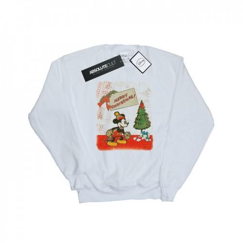 Disney Womens/Ladies Mickey Mouse Vintage Christmas Sweatshirt