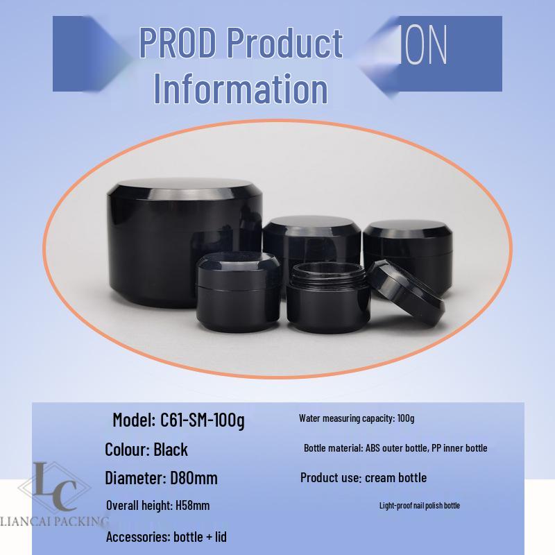 Двухслойный светостойкий черный лак для ногтей и пробный набор кремов (5г/8г/15г/20г)