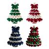 Handmade Crochet Christmas Tree DIY Xmas Tree Crochet Craft Starter Set with Bow And Faux Pearl for Beginners Knitting Holiday Decoration
