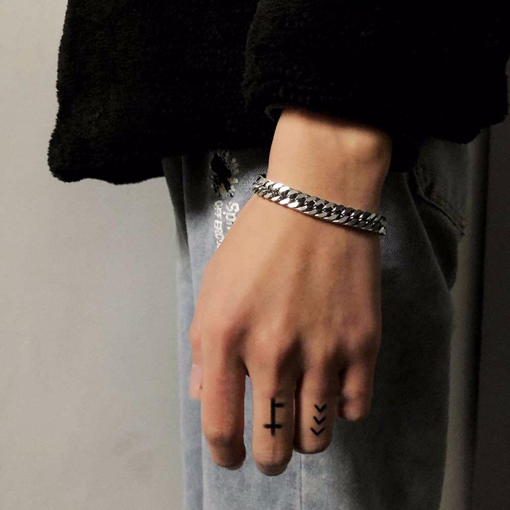 Punk Cuban Link Chain Stainless Steel Hip Hop Men's Bracelets Bracelets Heavy Chain Punk Jewelry