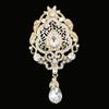DIEZI Luxury Fashion Flower Bridal Brooches for Women Ladies Wedding Crystal Rhinestone Bouquet Brooch pins Dress Accessories