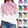 Women  T-shirt Loose  Pullover Sports Tops  Casual V Neck Long Sleeve Printed Top