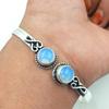 Opalite Gemstone 925 Sterling Silver Plated Cuff Bracelet/ Bangle HCWB-B29