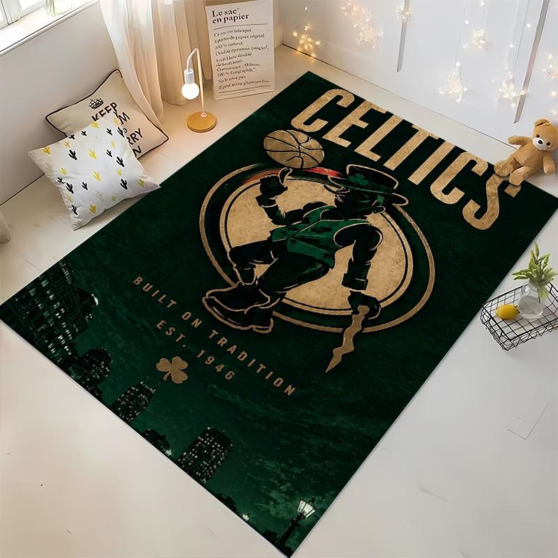 Celtics Themed Rug with Vintage Design Non-slip rug suitable for living room and bedroom sofas sofas.