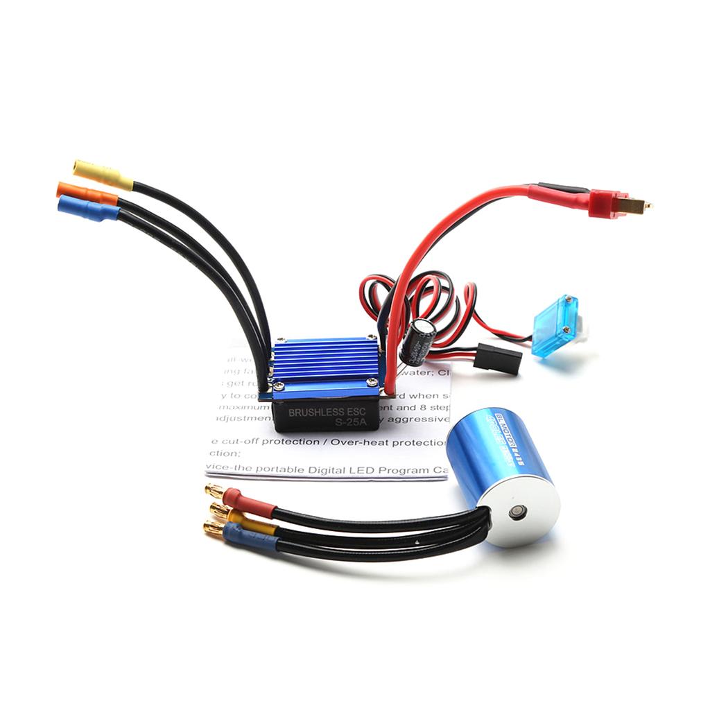 2435 4800KV Brushless Motor and 25A ESC Replacement for HSP Wltoys 1/16 1/18 Remote Control Truck