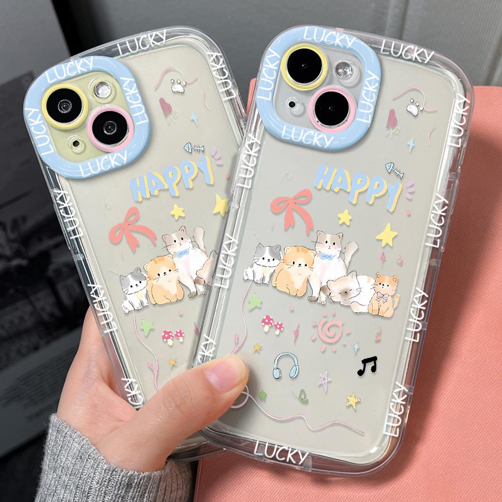 Mobile Phone Cases for iPhone 11 13 XR 15 Pro Max 12 14 Pro Max Case iPhone 16 7 Plus 8 Plus XS Max Cartoon Pattern Anti-drop Protection Shockproof