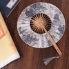 Round Folding Hand Fan Bamboo Handle Chinese Fans Photography Props Windmill Fan  Lady