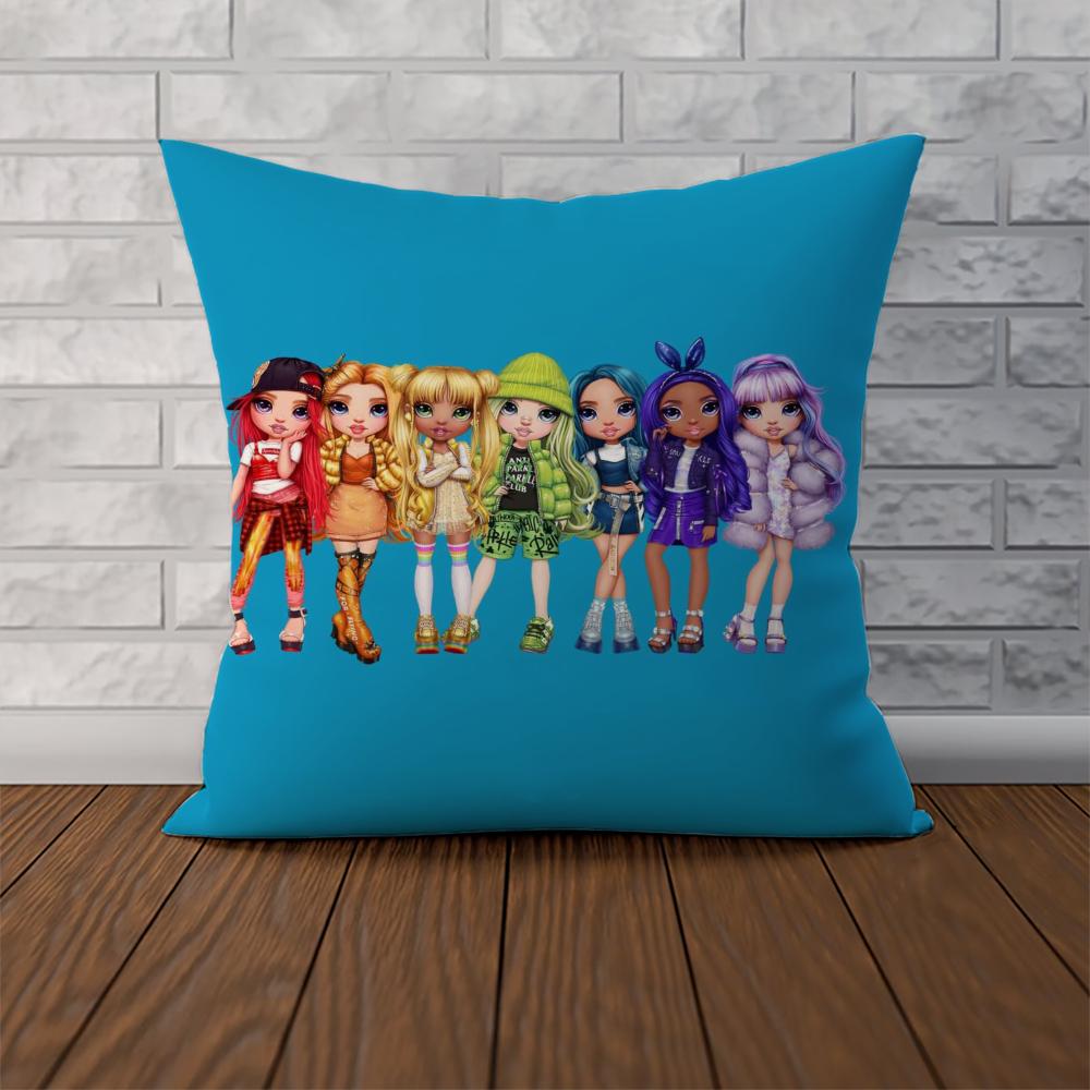 Rainbow High Pillow Case For Car Sofa Decorative Home Doublesided Print Plush Square Throw Pillow Cushion Cover