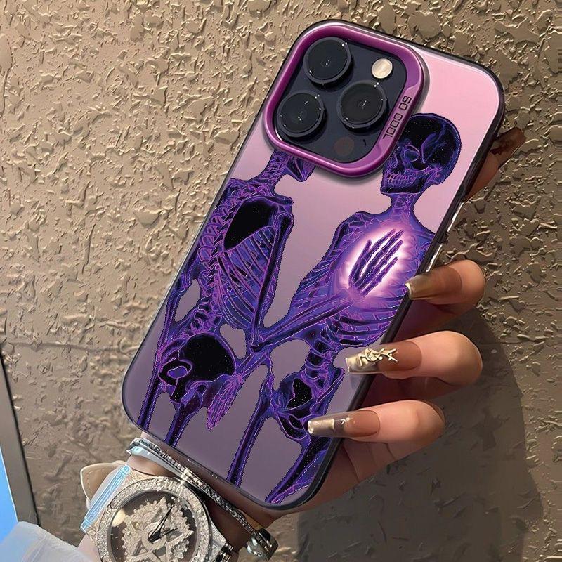 Фиолетовый Форм Телефон Про Макс Прозрачный Чехол для iPhone 16 16E 15 14 13 12 11 Чехол Funda