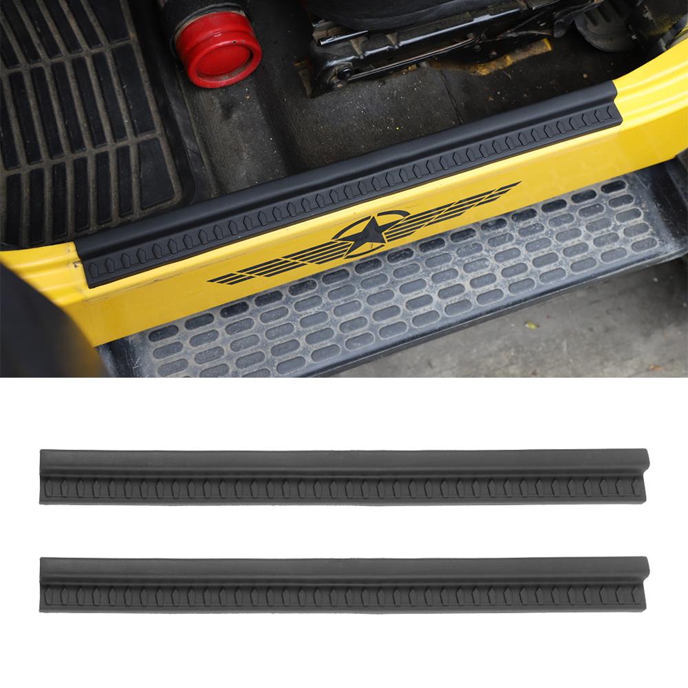 Резиновая накладка на порог автомобиля, защитная накладка на педаль, защитная накладка на порог для Jeep Wrangler TJ 1997-2006, молдинги для салона