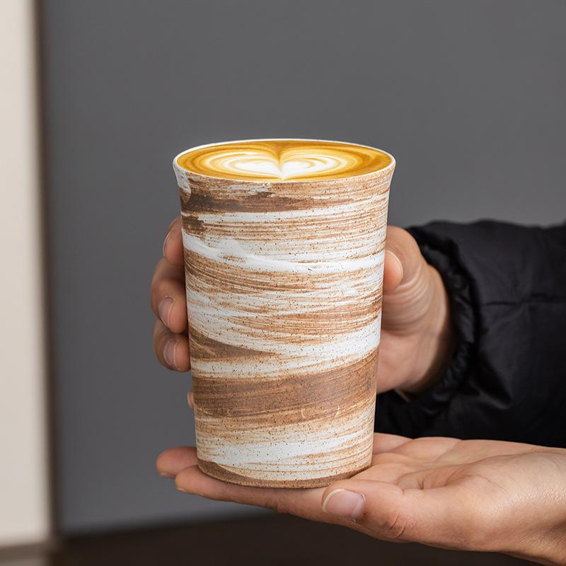 Кружка для кофе из грубой керамики ретро кружка для латте домашняя креативная керамическая кружка стакан для воды средневековая кружка чашка для чая ручная кружка