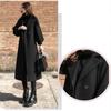 Women Wool Coat Solid Color V-neck Jacket Casual Slim Windbreaker Trend Temperament Top Over The Knee