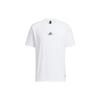 Pure Color Logo Breathable Round Neck Short Sleeve T-Shirt Men Tops White HS4385