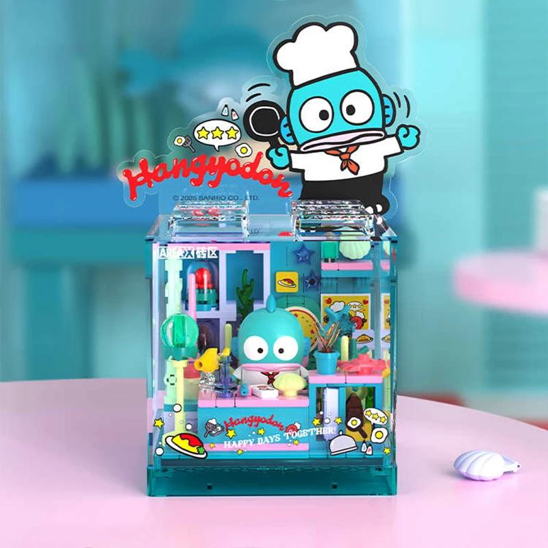 Строительные блоки Sanrio Store Хелло Китти Куроми Почакко PomPom Bakery Дом с десертами Морской Ресторан Магазин Модель Мини Кирпичные Игрушки