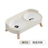 Cat and Dog ceramic Bowl Ceramic Water and Grain Integrated Stainless Steel Double Bowl