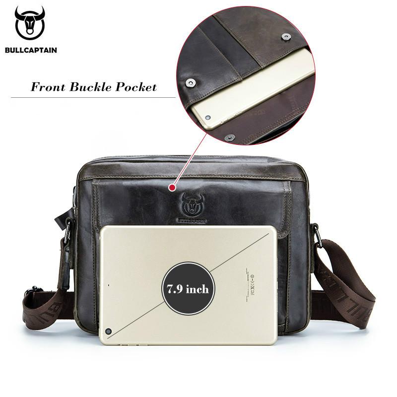 BULLCAPTAIN Мужские сумки через плечо из натуральной кожи, диагональные сумки, деловые портфели, повседневные сумки большой вместимости