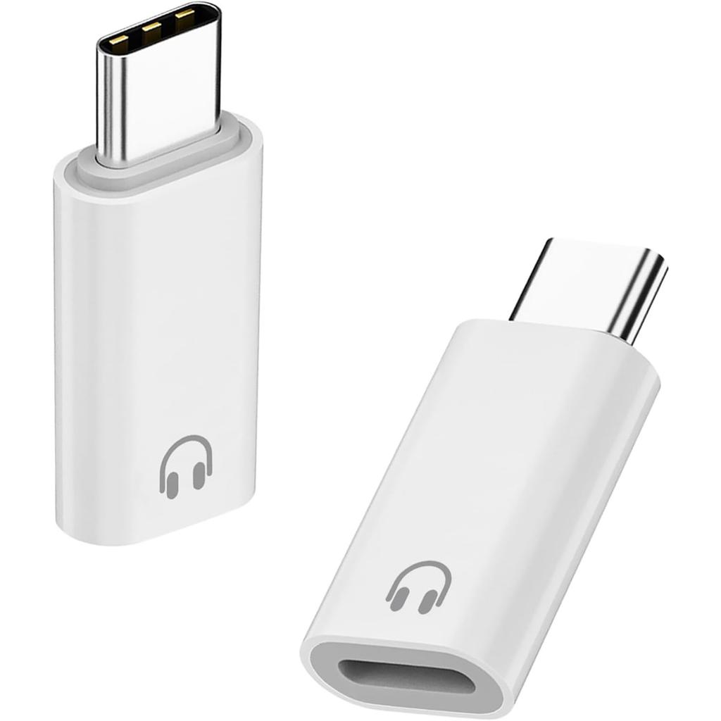 AreMe USB C to Lightning Headphone Audio Adapter, 2 Pack USB C Male to Lightning Female Earbuds Converter Support Line Control