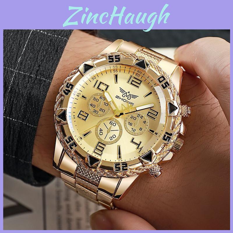 Business Watch Mens Alloy Band Digital Quartz Watch With Three Eyes For Business And Daily Use