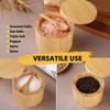 Bamboo Salt Cellar Bowl Large Capacity Salt Container Kitchen Holder  Store Pepper Seasoning
