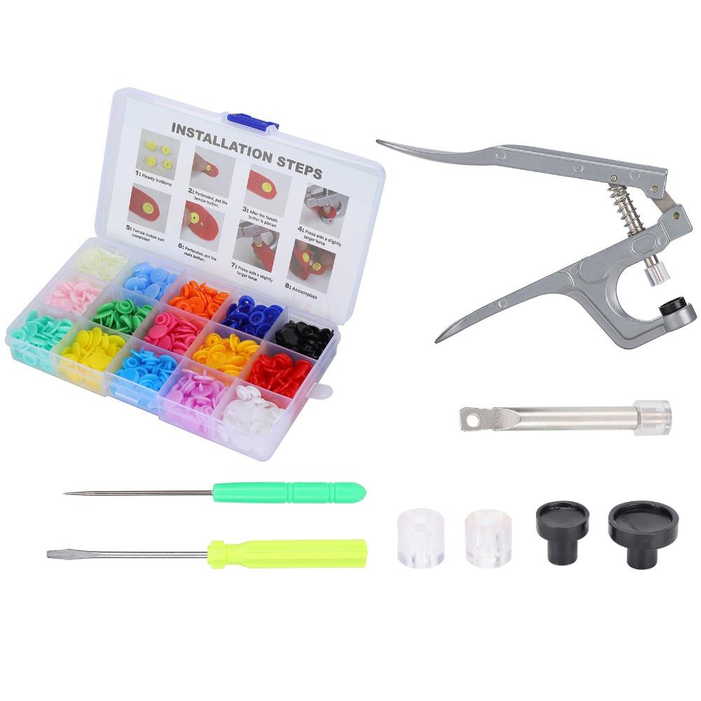 150set Mixed Color Snap Pliers Tool Resin Material Snap Buttons Kit For DIY Crafting