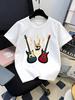 Lets Rock Electric Guitar Rock Hand Lightning Graphic Tee Boy Girls Family Matching Casual Parent Kids Music Short Sleeve Outfit