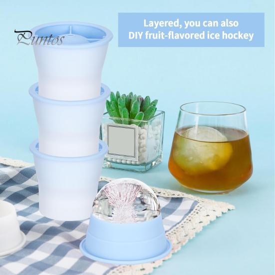 6 шт. Форма для льда силиконовая сферическая форма для льда пищевая легкосъемная форма для кубиков льда с крышками штабелируемые сферические льдогенераторы