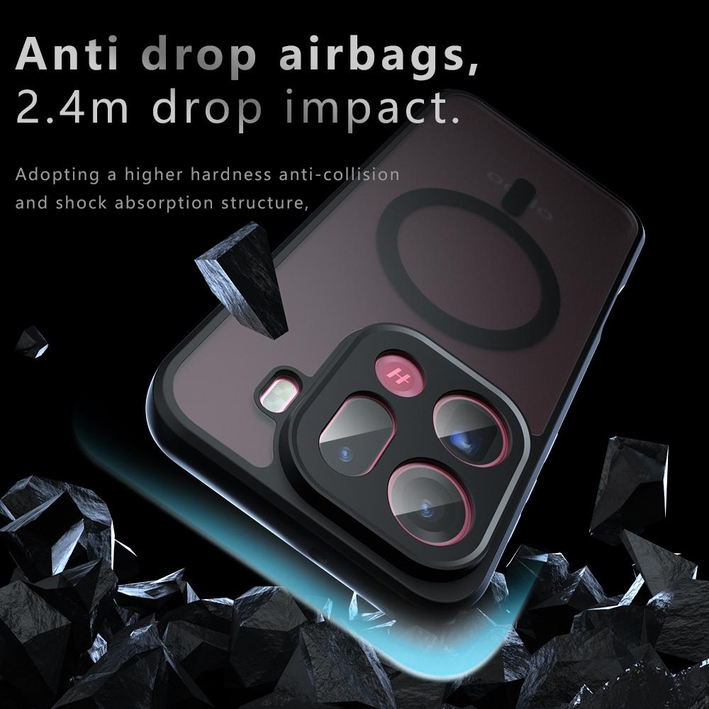 Чехол для OPPO Find X9 Pro Магнитная беспроводная зарядка Мягкая ТПУ рамка Жесткий пластик Полупрозрачный матовый Ударопрочный Задняя крышка для телефона