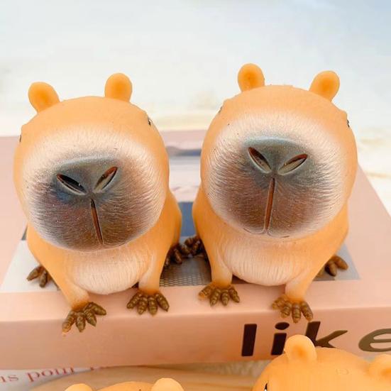 2 шт. игрушка-сдавливание капибары с медленным отскоком мягкая TPR снятие стресса тревожность портативная для детей подростков взрослых животных сдавливание сенсорная игрушка-непоседа