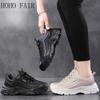 Осенне-зимняя женская обувь для папы, спортивная обувь, модная повседневная обувь, женская обувь большого размера на толстой подошве, увеличивающая рост
