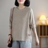 Plus Size Round Neck Pullover Sweater Women's Autumn and Winter Knitted Blouse Loose Belly-covering Sweater