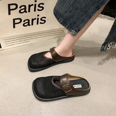 Летне-осенние новые женские тапочки для ношения на улице, женские тапочки на толстой подошве с закрытым носком, сандалии