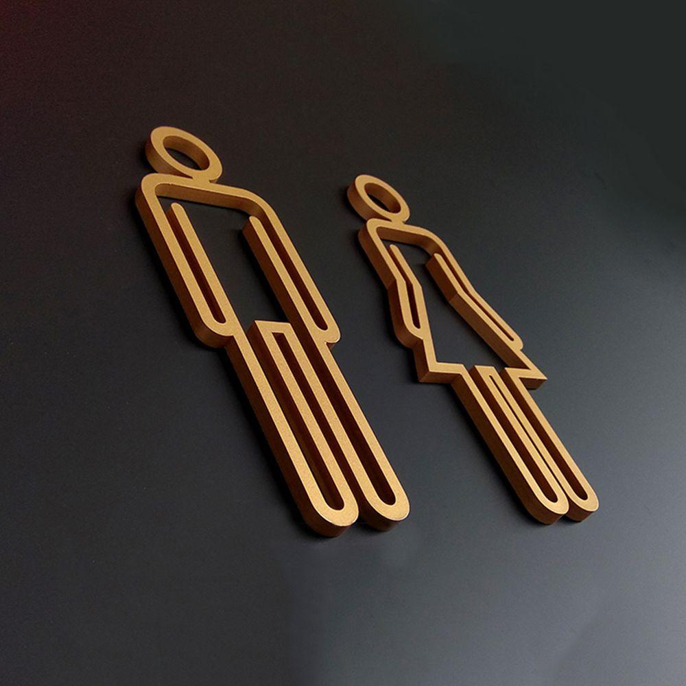 Door Sign for Hotel,Office,Home Creative Restroom Sign Toilet Symbol WC Plaque Bathroom Signage