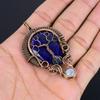 Blue Sapphire Pendant, Handmade Gemstone Pendant, 999 Copper Wire Wrapped Pendant Antique Jewelry, For Engagement Gift