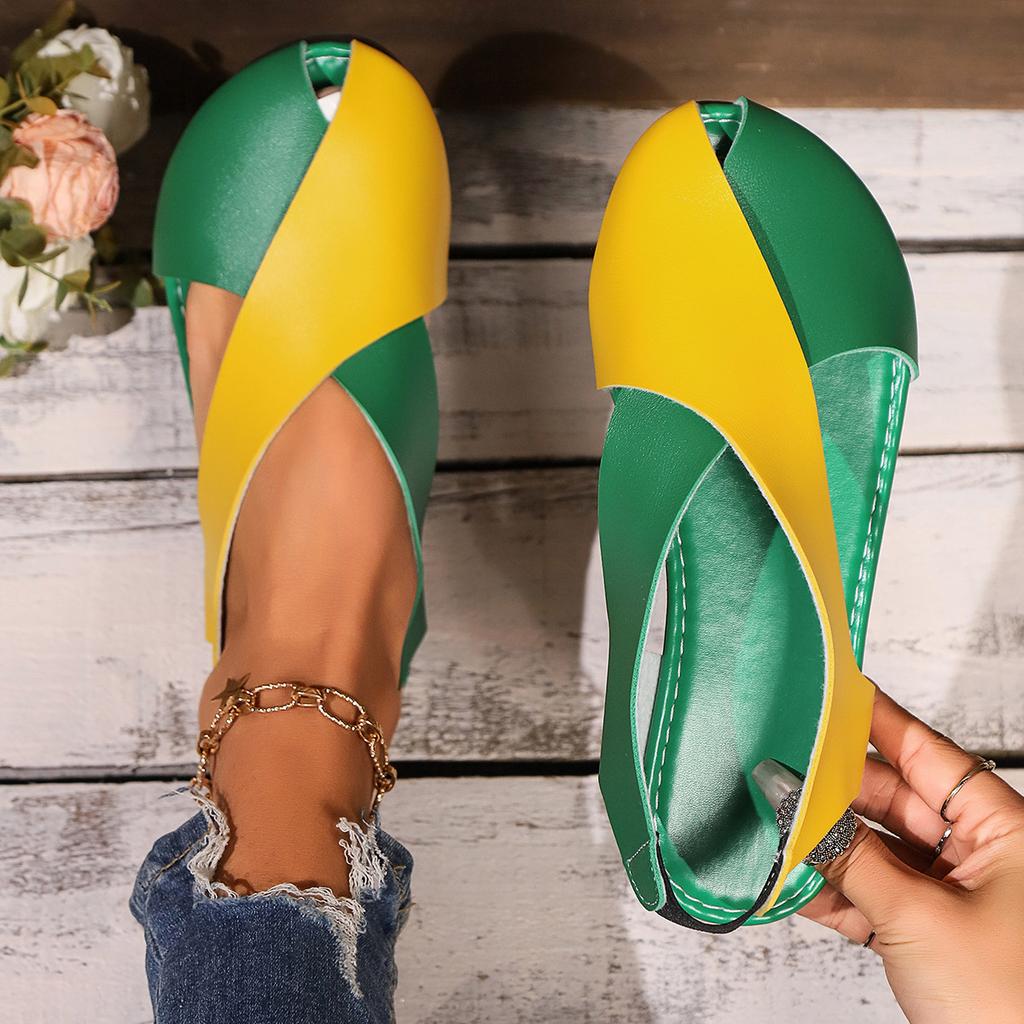 Женские кожаные сандалии-гладиаторы с закрытым носком и эластичными перекрестными ремешками, европейский и американский стиль, удобная летняя обувь широкой полноты