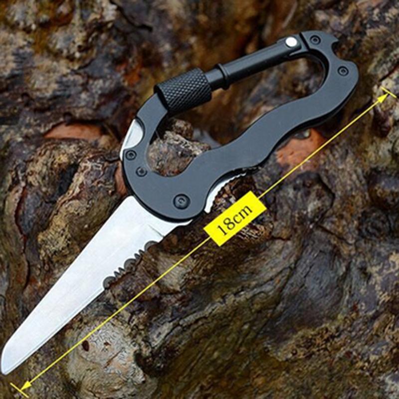 Многофункциональный алюминиевый туристический нож-карабин, брелок-клипса с открывалкой для бутылок для активного отдыха