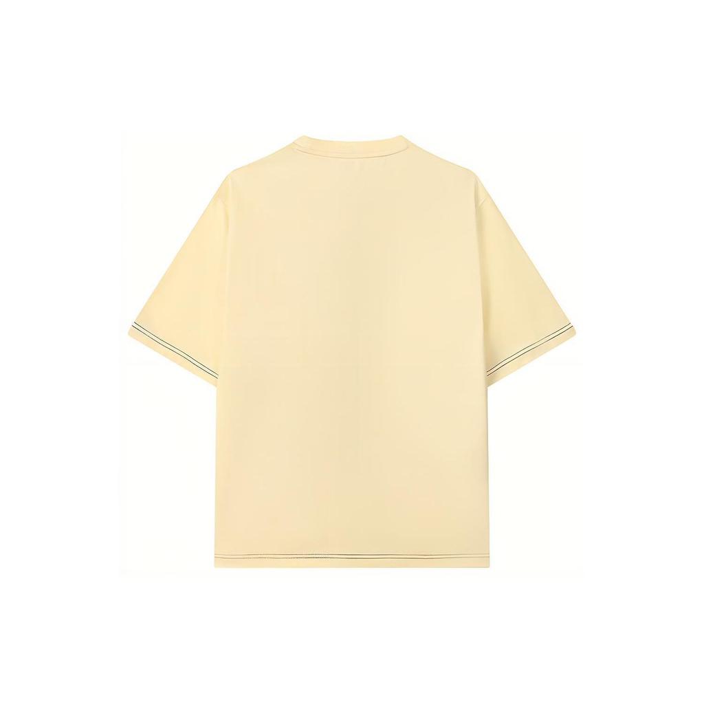 Fila Letter Logo Print Sports Loose Round Neck Short Sleeve T-Shirt Men Tops Refreshing-Yellow F11M133183F-YE