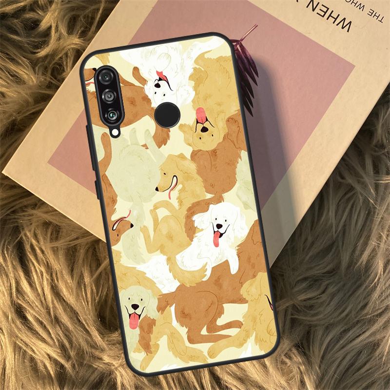 Чехол для Huawei Nova 9 10 SE 3i 7i 8i 11i 12i Y60 Y61 Y70 Y72 Y73 Y90 Y91 P20 P30 P40 Lite с изображением золотистого ретривера