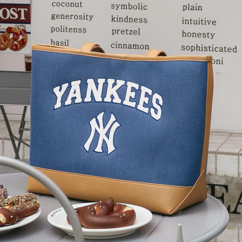 New MLB Artificial Leather Handbag Shoulder Bag Unisex Brown & Blue 3AORL103N-50INS